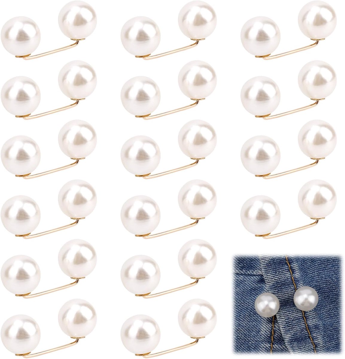Broches Vintage Sweater Sjaal Clips Set (Wit) | Parel Broches Set Imitatieparel Vintage Clips voor Sjaal Trui Jurk Taille Jeans Aanpassing Mode Accessoire Bruiloft Feest