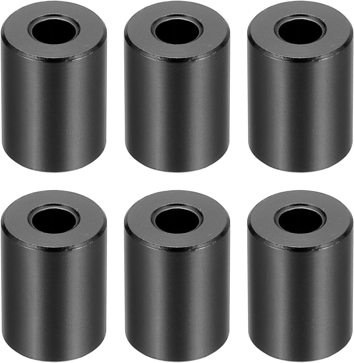 M6 Aluminium Spacers, 6 Stks Metalen Spacers Aluminium 6.2mm ID x 15mm OD x 20mm L Aluminium Spacer Schroef Standoff Ronde voor 1/4" of M6 Schroefbouten, Zwart