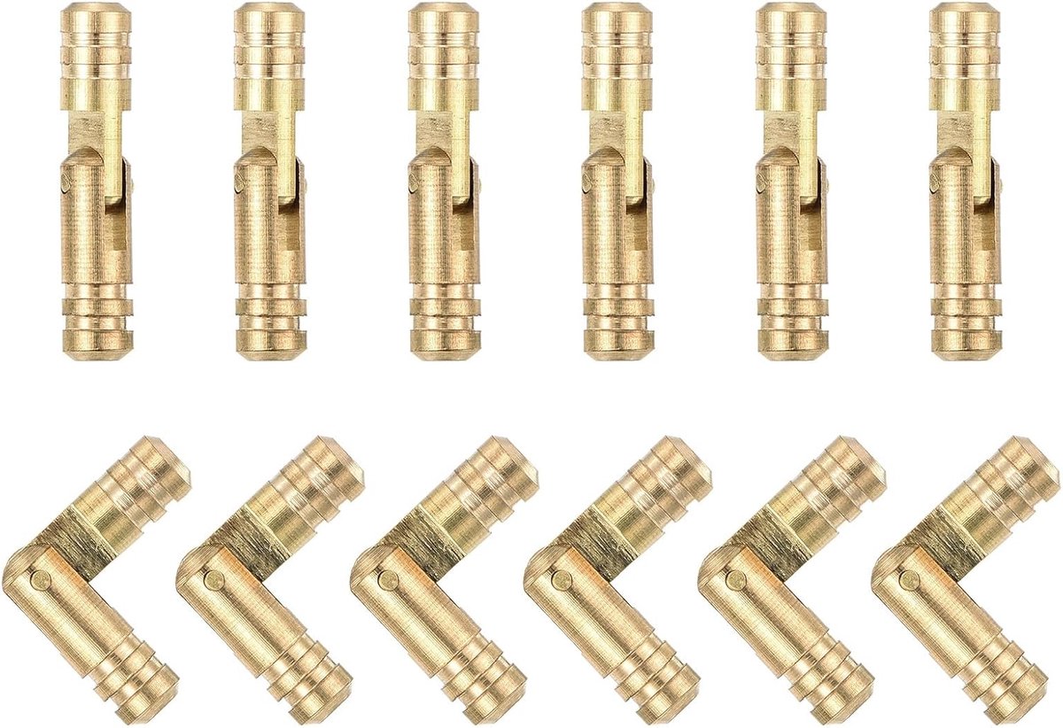 Scharnieren van messing, 25 x 5 mm, verborgen scharnieren, klaphouder, cilindrische scharnieren, verborgen scharnieren voor kastaandenken, deurscharnier kast
