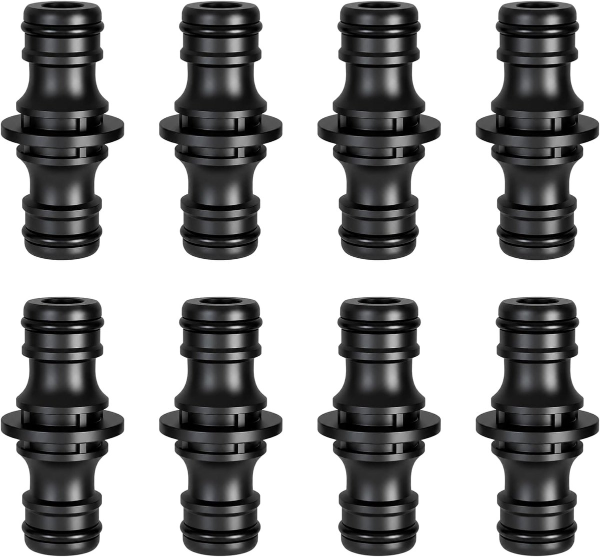 8 stuks slangkoppeling, dubbele stekker, geschikt voor tuinslangverbinders, tuinslangkoppeling en dubbele stekker, tuinslangverlenging, voor tuinirrigatie en autowas