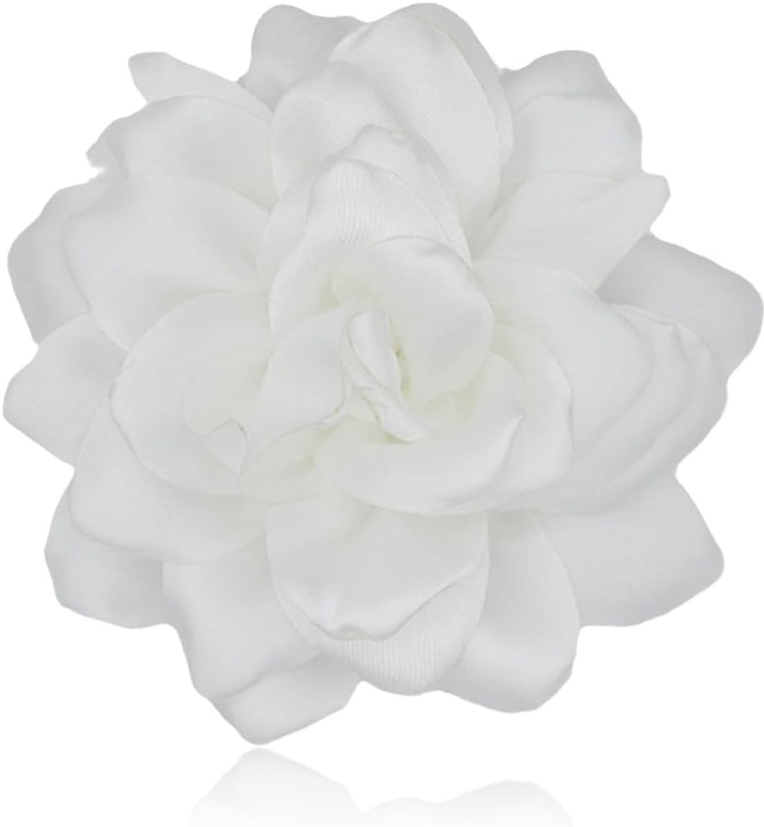 1 stuk bloemen voor jurk, speld van zijde voor kleding, grote bloem, haarspeld voor dames, elegant, bloemen voor bruiloft, feest, dans (wit)