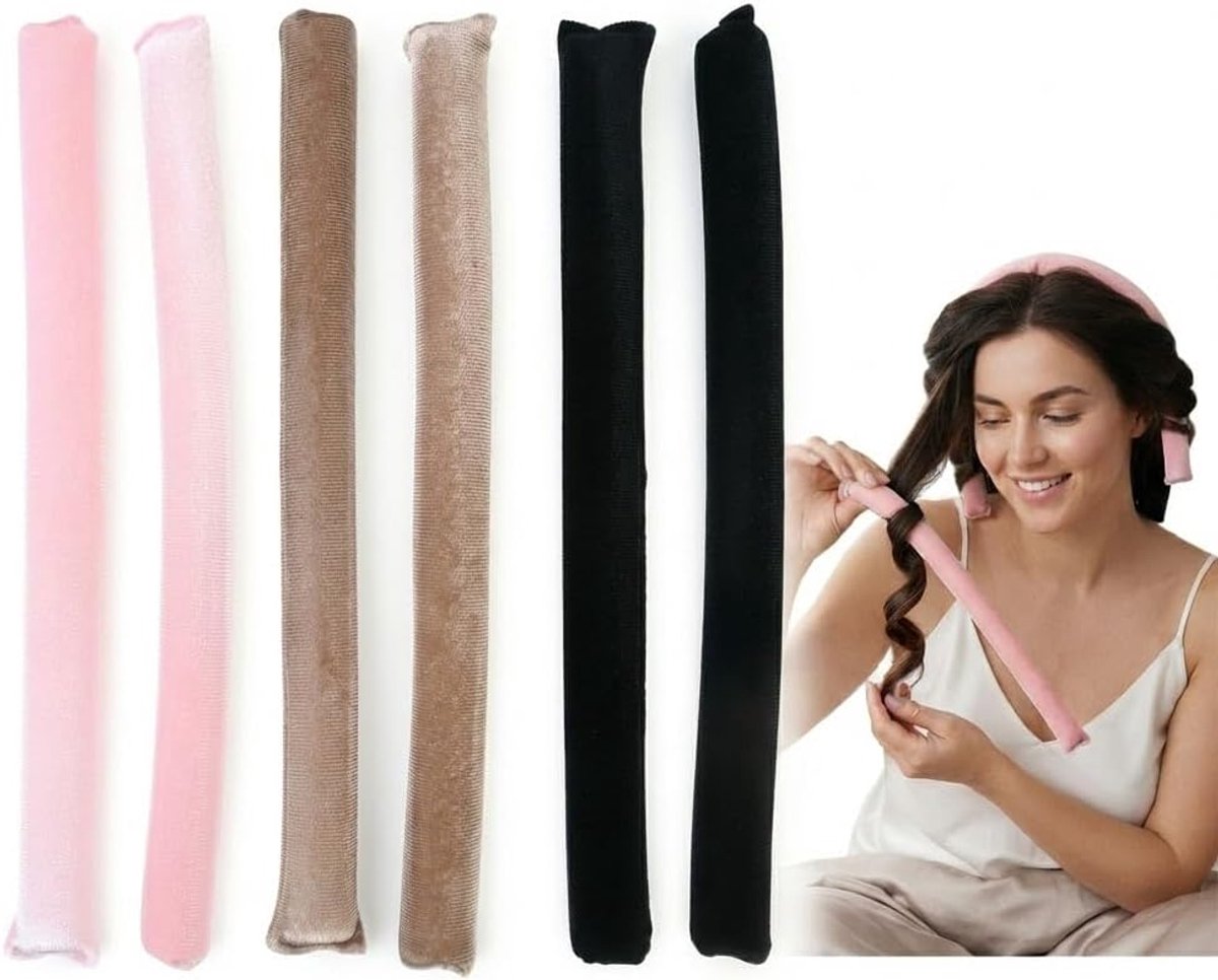 Krulspelden 's nachts voor lang haar, hittevrije krulspelden van pluche, krullen zonder hitte voor natuurlijke golven en overnight blowout