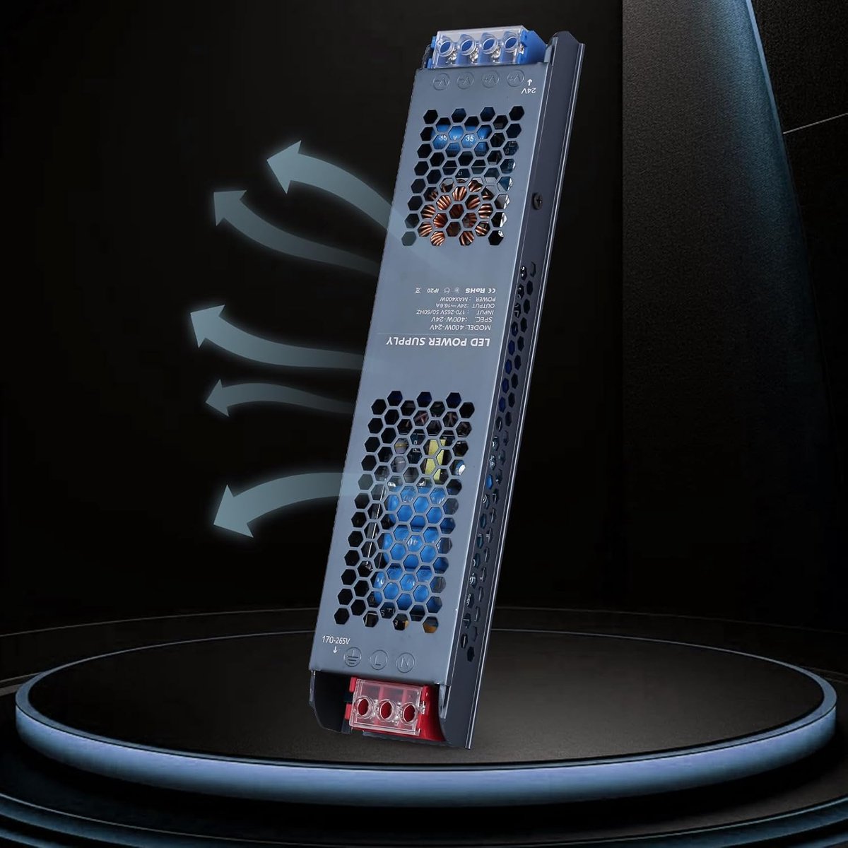 Transformator 220 V 24 V, 400 W LED-voeding 16,6 A driver, ultrafijne constante spanning AC 220 V naar DC 24 V, laagspanning voor lichtstrips lampen