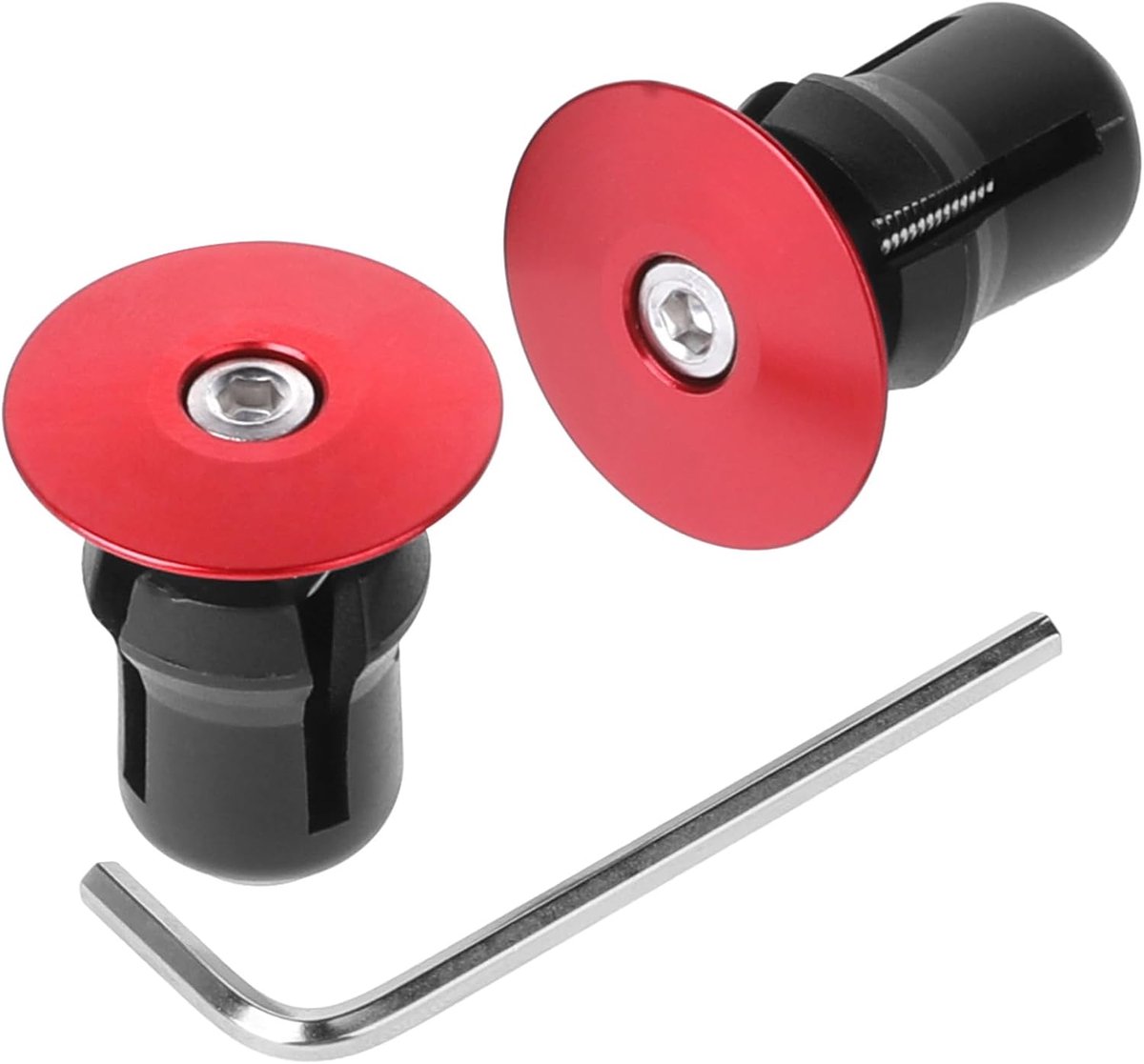 Stuureindkappen, 2 stuks, aluminium stuur, eindkappen voor fiets, algemeen fietsstuur, eindkappen met inbussleutel, stuurstop, eindstop voor racefietsen en mountainbikes