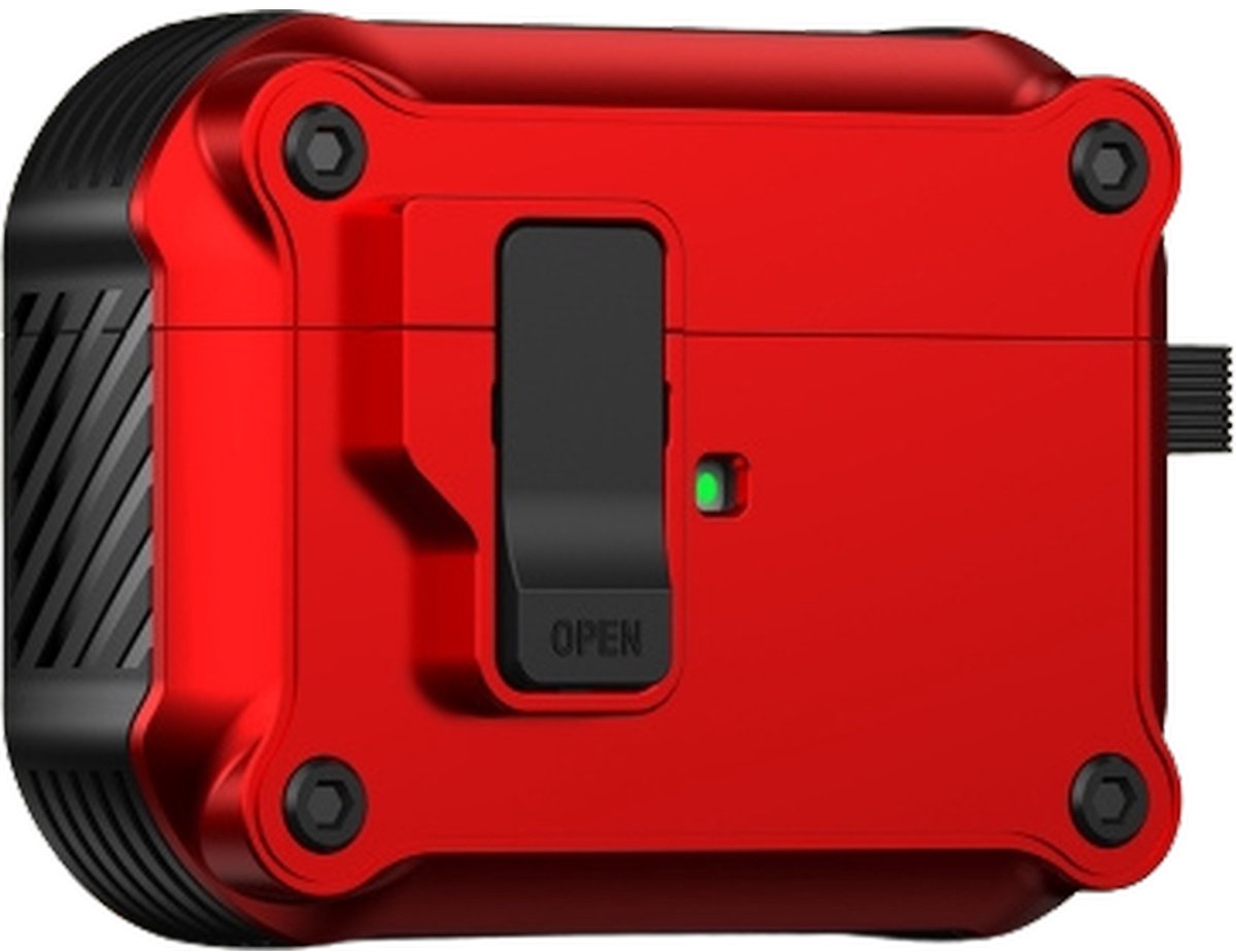 Mobigear Hoesje geschikt voor Apple AirPods Pro 1 Hardcase Hoesje | Mobigear Armor Clip - Rood