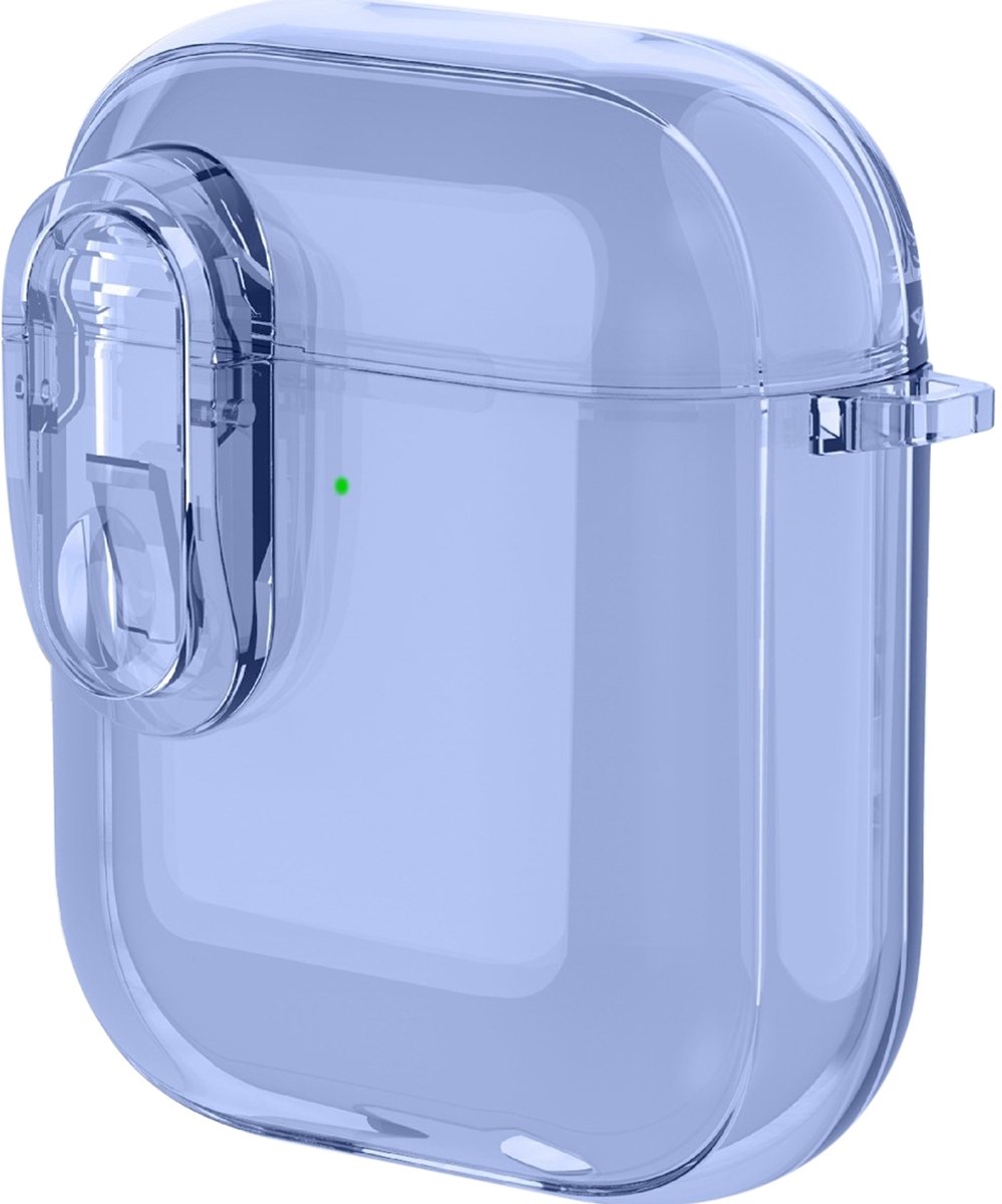 Mobigear Hoesje geschikt voor Apple AirPods 1 Hardcase Hoesje | Mobigear Crystal Clip - Blauw