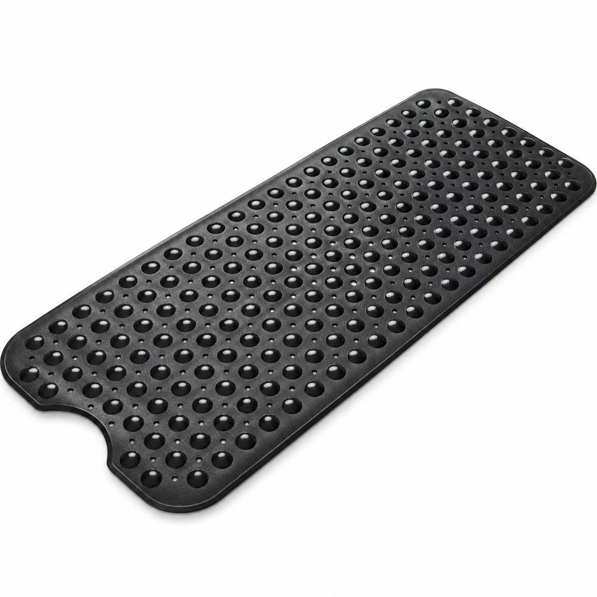 Floressa - Antislip Douchemat XL 100x40 cm – Zwarte Badmat met Zuignappen – Wasbaar en Veilig
