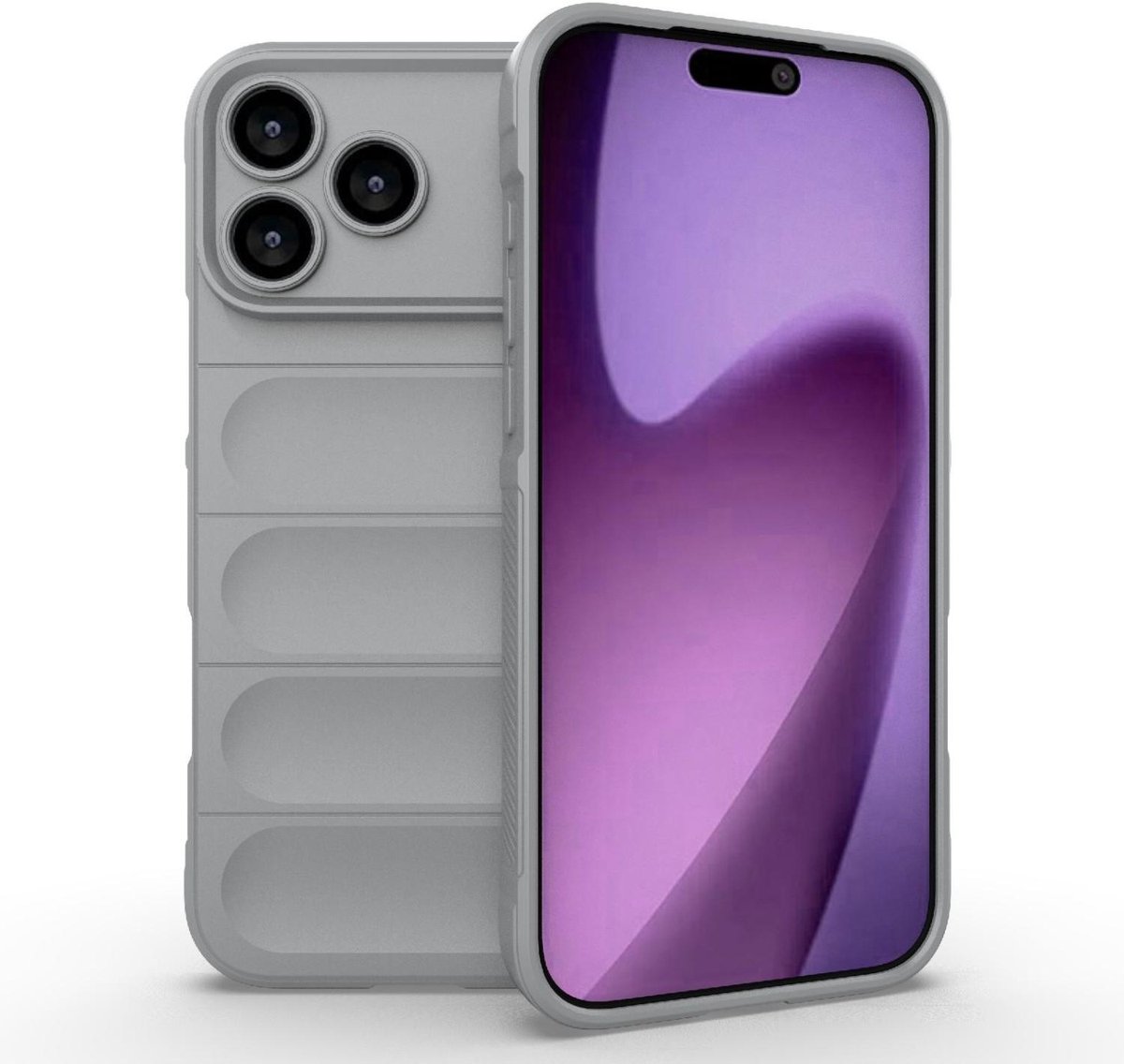 Mobigear Hoesje geschikt voor Apple iPhone 18 Pro Max Telefoonhoesje Flexibel TPU | Mobigear Bumpy Backcover | iPhone 18 Pro Max Case | Back Cover - Grijs