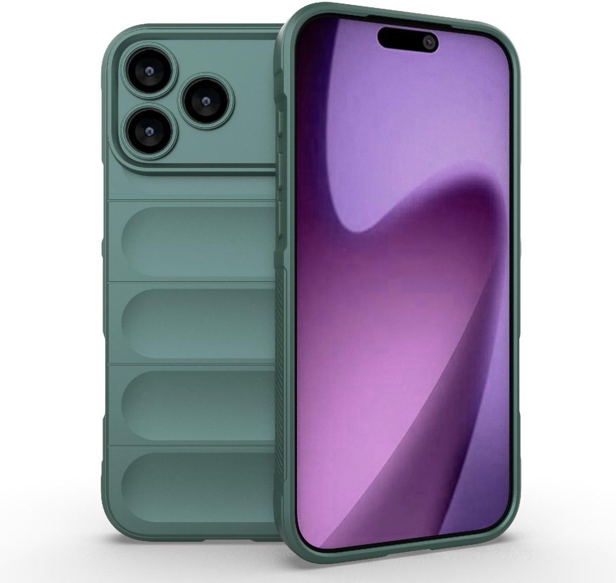 Mobigear Hoesje geschikt voor Apple iPhone 18 Pro Max Telefoonhoesje Flexibel TPU | Mobigear Bumpy Backcover | iPhone 18 Pro Max Case | Back Cover - Groen