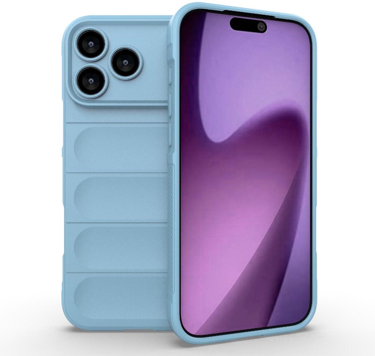 Mobigear Hoesje geschikt voor Apple iPhone 18 Pro Max Telefoonhoesje Flexibel TPU | Mobigear Bumpy Backcover | iPhone 18 Pro Max Case | Back Cover - Blauw