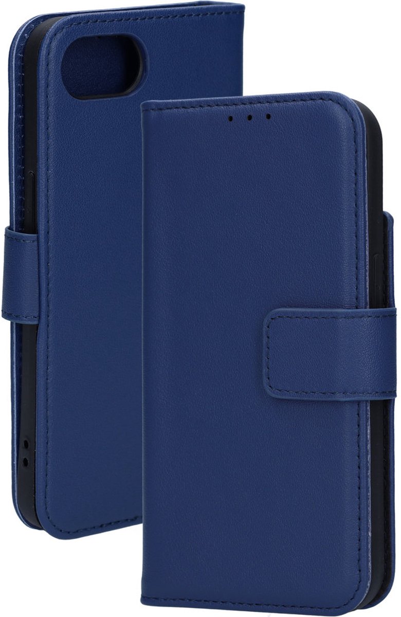 Mobiparts Telefoonhoesje geschikt voor Apple iPhone 17e Hoesje Echt Leer | Mobiparts Bookcase Portemonnee | Pasjeshouder voor 3 Pasjes | Telefoonhoesje voor Pinpas / OV Kaart / Rijbewijs - Blauw