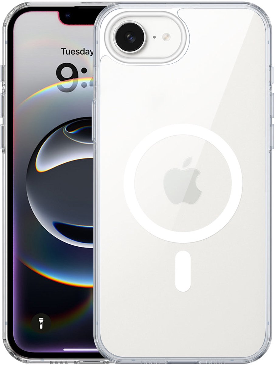 Valenta Doorzichtig Hoesje geschikt voor Apple iPhone 17e MagSafe Telefoonhoesje Hardcase | Valenta Back Cover Backcover | Geschikt voor MagSafe | Geschikt voor Draadloos Opladen met Magnetische Ring | Geschikt voor MagSafe Case - Transparant