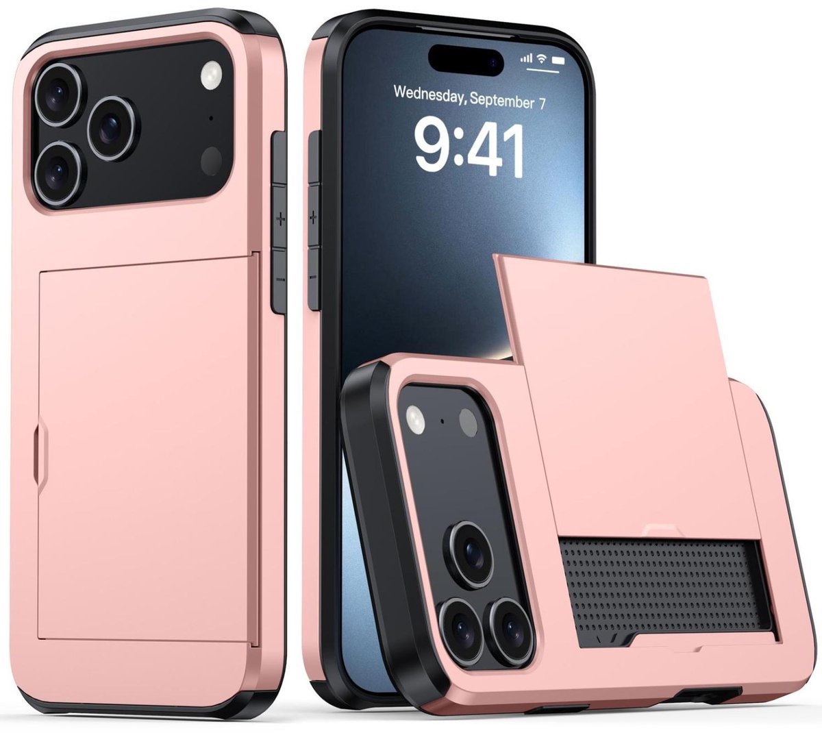 Mobigear Hoesje geschikt voor Apple iPhone 18 Pro Max Telefoonhoesje met Kaarthouder Hardcase | Mobigear Card Backcover Shockproof met Pasjeshouder | Kaarthouder voor 2 Pasjes | Hoesje voor Pinpas / OV Kaart / Rijbewijs | Schokbestendig iPhone 18 Pro