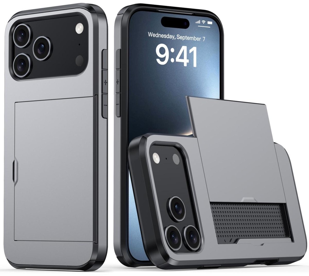 Mobigear Hoesje geschikt voor Apple iPhone 18 Pro Max Telefoonhoesje met Kaarthouder Hardcase | Mobigear Card Backcover Shockproof met Pasjeshouder | Kaarthouder voor 2 Pasjes | Hoesje voor Pinpas / OV Kaart / Rijbewijs | Schokbestendig iPhone 18 Pro
