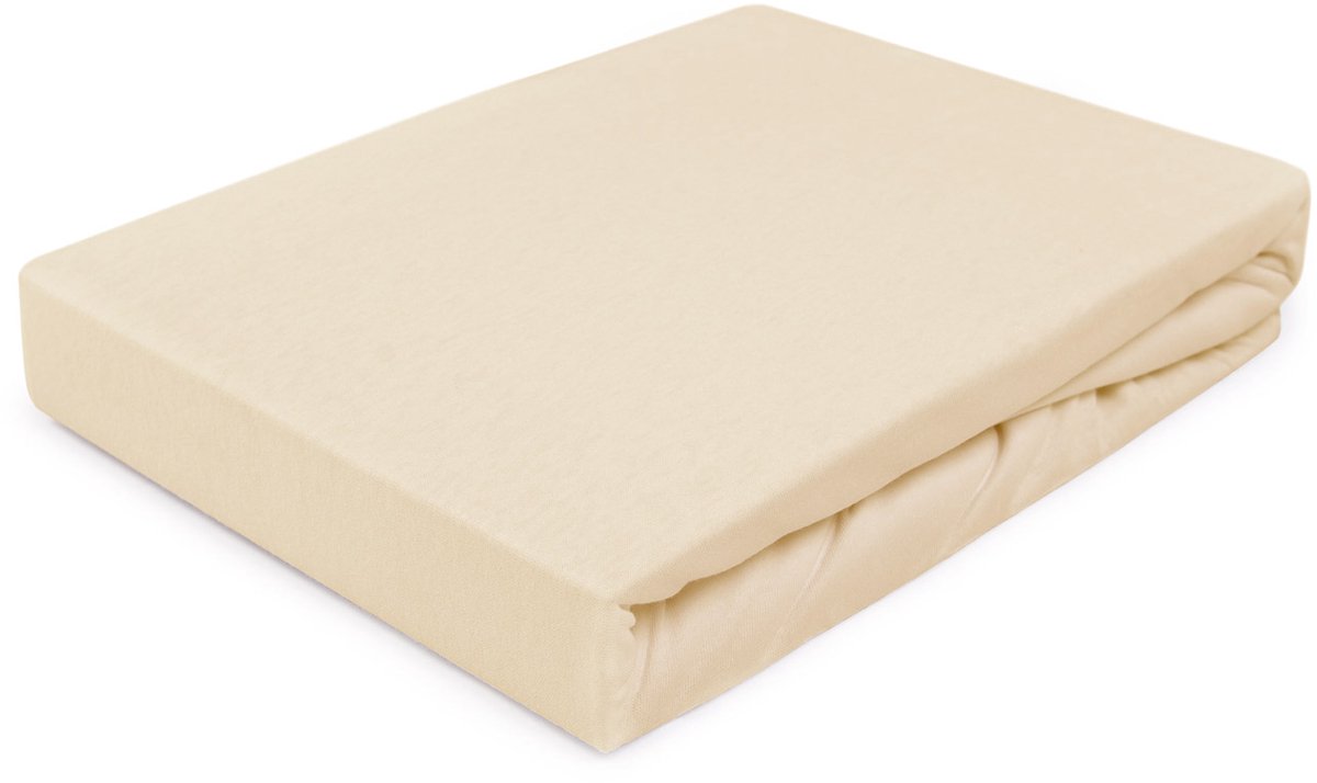 Darymex Jersey Hoeslaken 200x220 cm - Met Elastiek Rondom - Beige - Heavy Quality - 100% Katoen