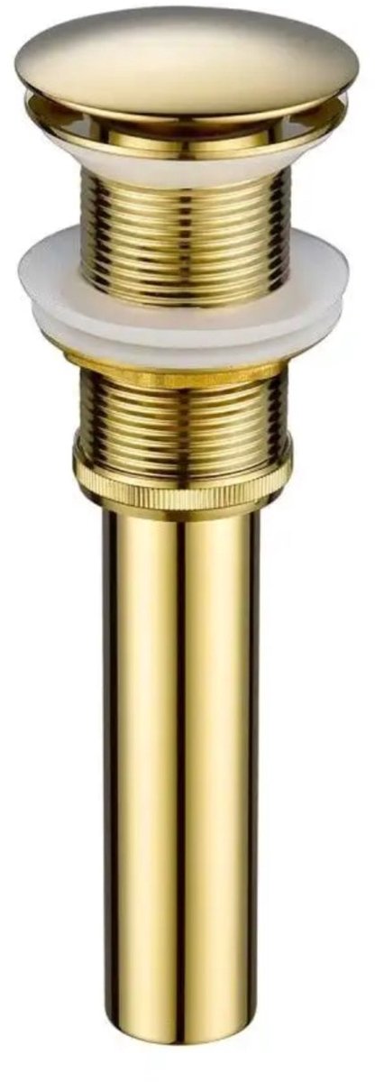 Hudor Clic Clac Band 001 Goudbruin - 100% Messing Afvoerplug - Moderne Badkamer Accessoire - Elegant Design - Praktisch en Gemakkelijk te Gebruiken