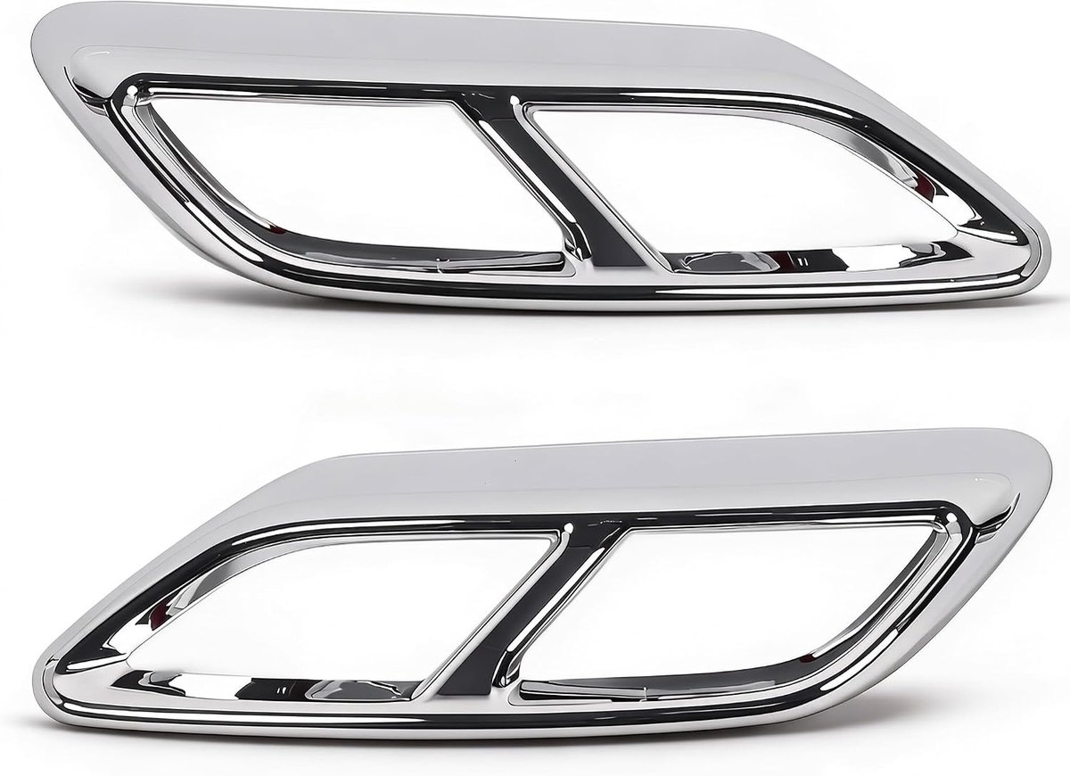 2 Stuks Auto Staart Uitlaatpijp Cover Trim Voor Voor A3 8Y Vanaf 2021, Uitlaatdemper Staart Pijp Cover Links Rechts Decoratieve Staart Keel Frame (SILVER)