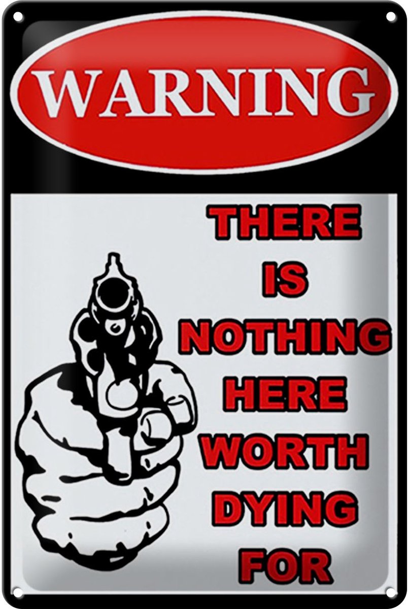 Blechschild Spruch 20x30cm warning there is nothing here