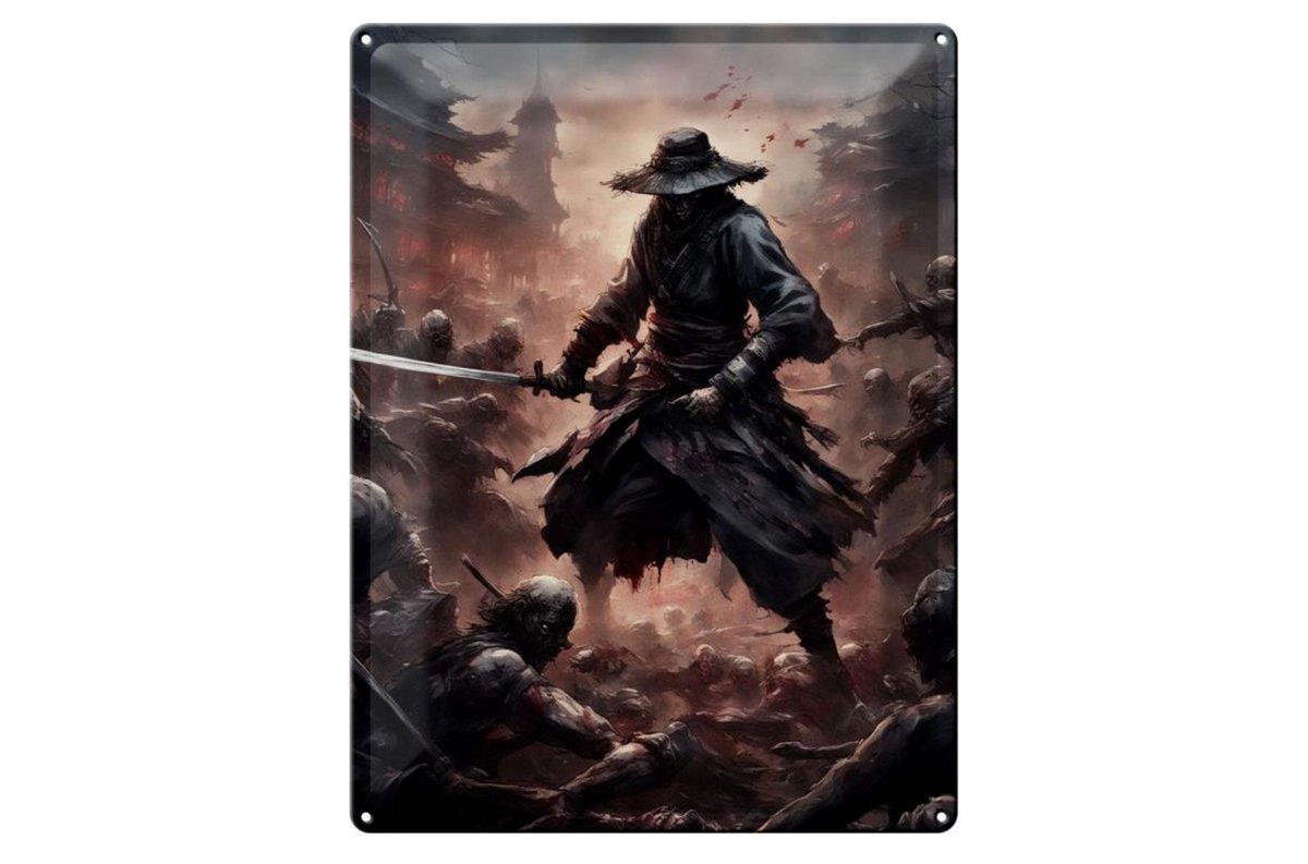 Blechschild 20x30cm Zombie Horden Samurai 2