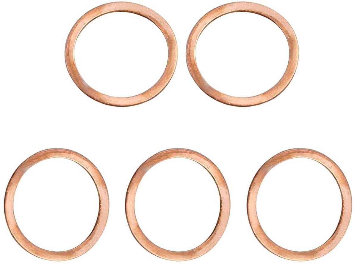 24 mm x 30 mm x 1 mm (IDxADxT) platte koperen afdichting sluitring - 5 stuks - goed voor industriële installaties M24 schroeven - koperen platte ring afdichtingen