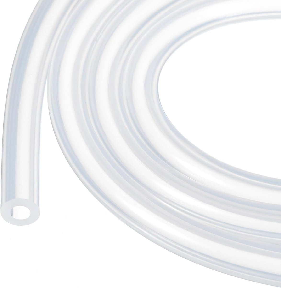 2 Meters 6,6 Voet Siliconen Slang met een ID van 4 mm en een OD van 8 mm, Transparant en Industrieel Plastic. Ideaal voor Pompen, Irrigatiesystemen, Bierbrouwen