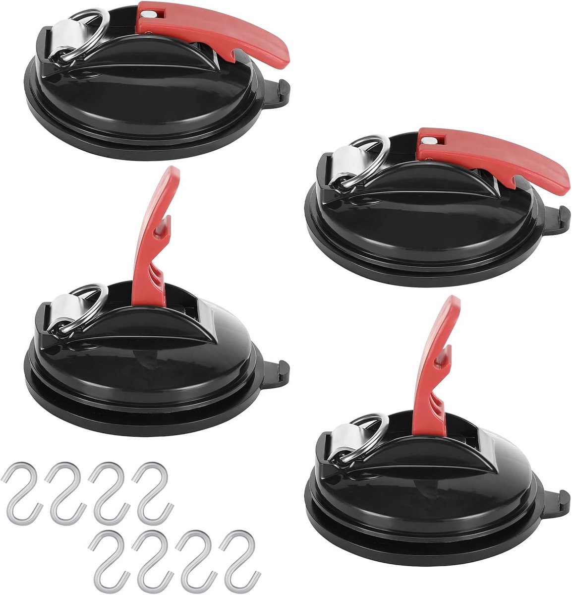 Zuignappen, draagvermogen van 30 kg, herbruikbare zuignappen, zonder boren, voor camper, auto, camping, accessoires, tenten, luifels, badkamer