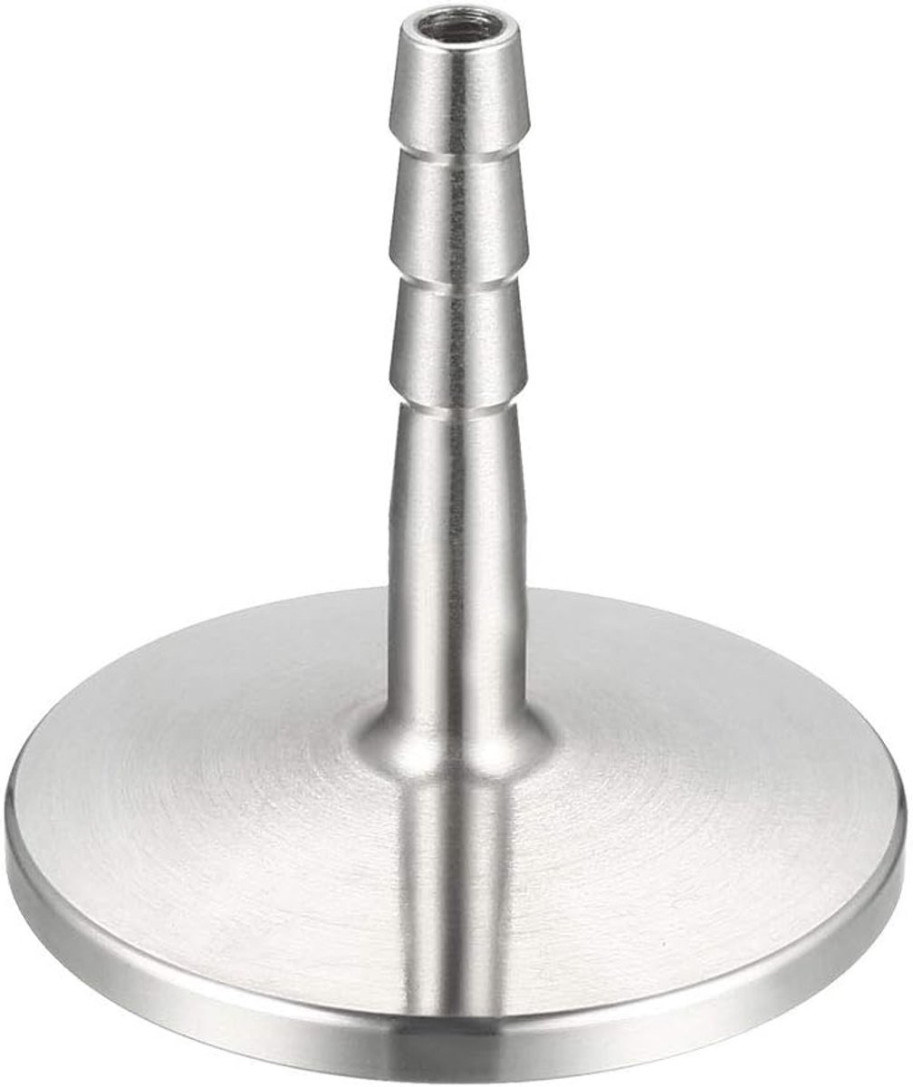sourcing map Roestvrij staal 304 KF25 flens op 6 mm rubber slang Barb adapter voor vacuüm
