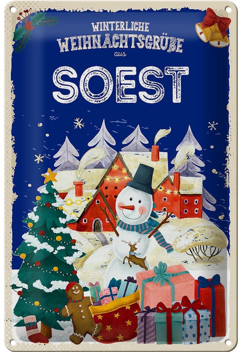 Blechschild Weihnachtsgrüße aus SOEST 20x30cm