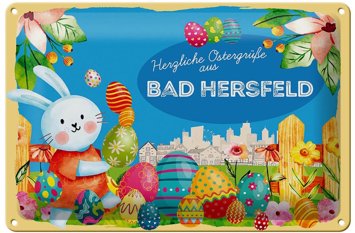 Blechschild Ostern Ostergrüße 30x20cm BAD HERSFELD