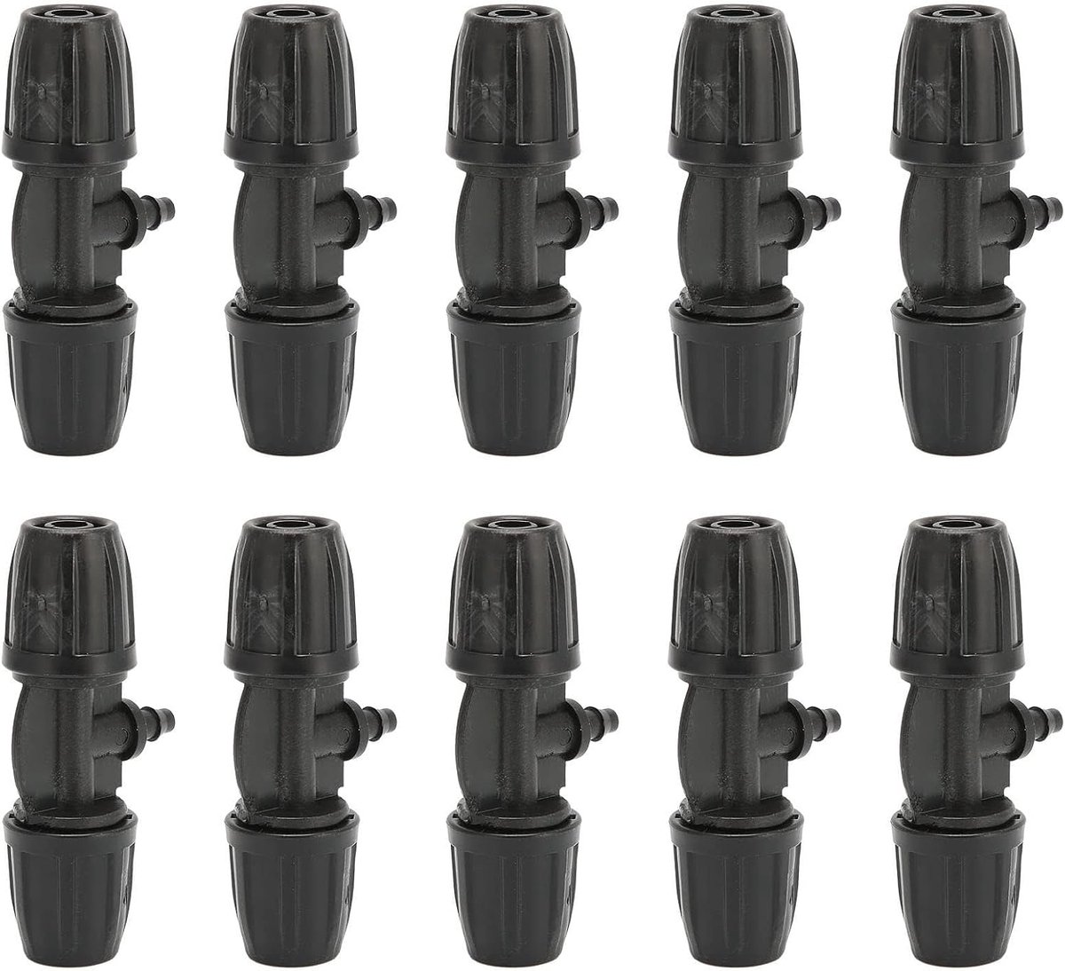 10 stuks Verminder-T-buisverbinder 8/11 naar 4/7 met gesp doornverbinder voor tuin boerderij gazon irrigatie vernevelingssysteem