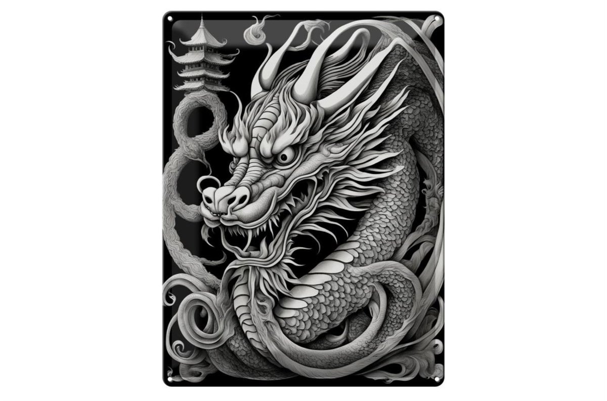 Blechschild 20x30cm Drachentafel 3