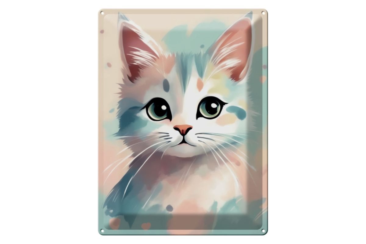 Blechschild 20x30cm Katzen Farbspektakel 2