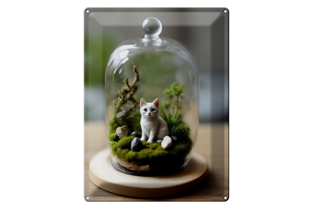 Blechschild 20x30cm Das Katzenglas