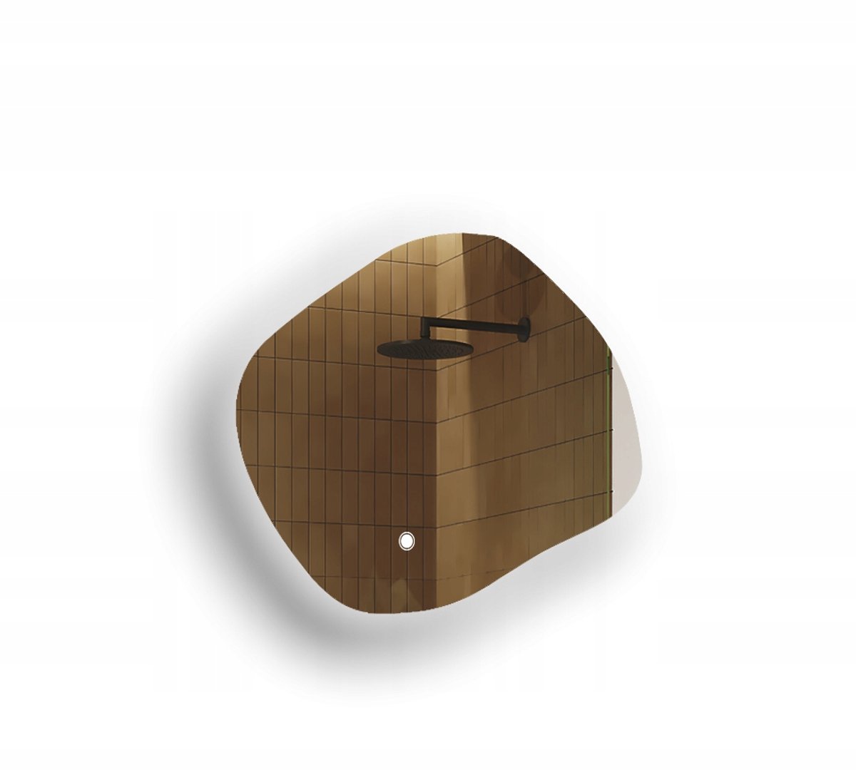 LED Badkamerspiegel Onregelmatig 64x54cm - Dubbel Kleur LED & Touch