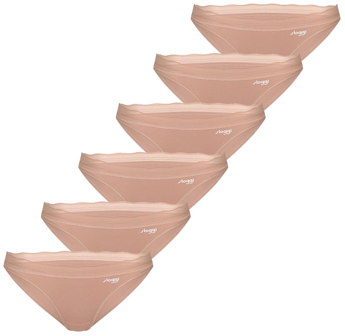 sloggi Dames slip / onderbroek 6 pack Go Blush