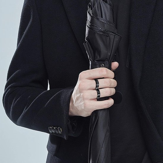 Ringen roestvrij staal gedraaide ketting ringen spinner ringen 8 mm zwart cool keltische vintage ringen bruiloft belofte zwarte band ring set voor mannen maat N1/2-Z1/2, Roestvrij staal — afbeelding 3