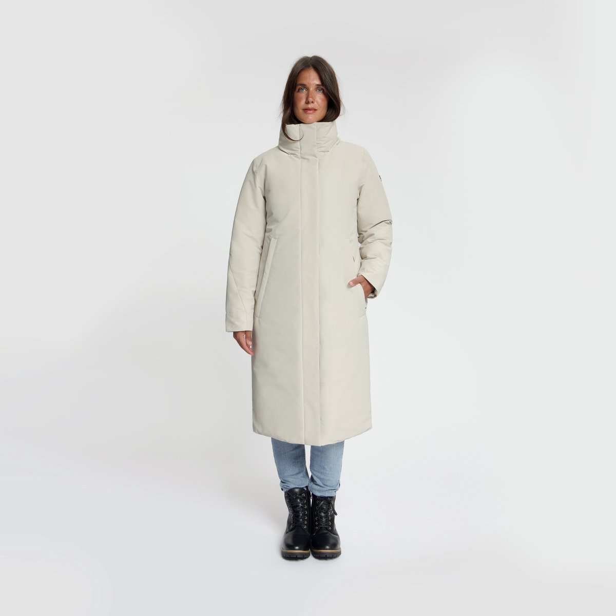 Travelin’ Saeby Dames Hardshell winterjas Waterdicht Sand Creme