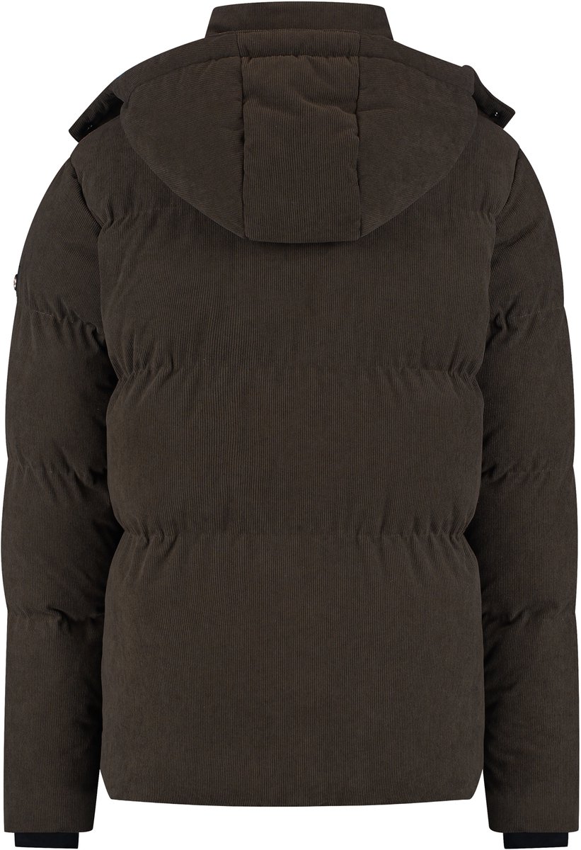 Travelin’ Ulf Heren Puffer winterjas Corduroy Donkerbruin