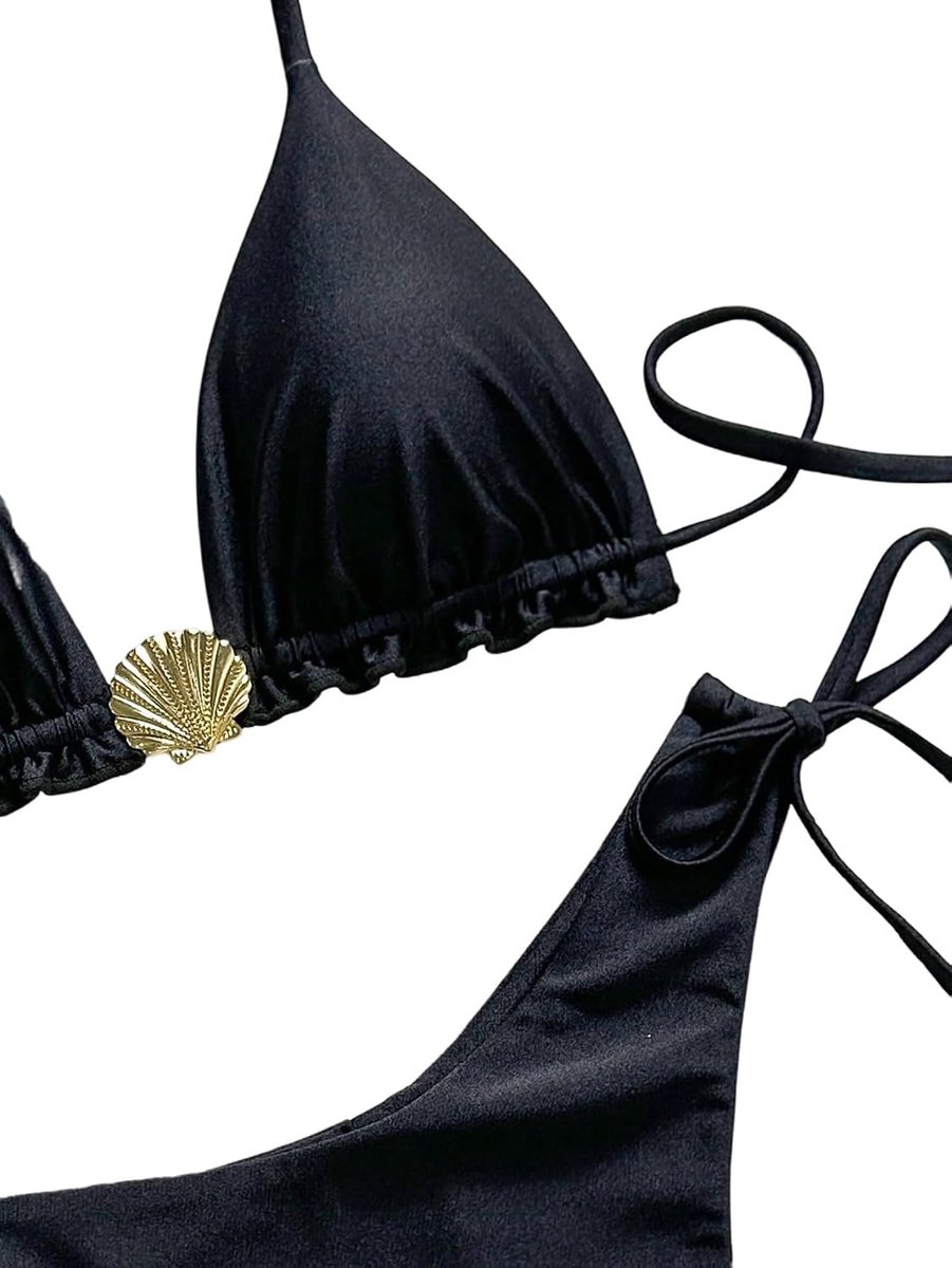 Sets Tweedelig Badpak Houder Driehoek Binikitop en Bikinibroek Badpak Set Badmode met Trekkoord Zwemkleding