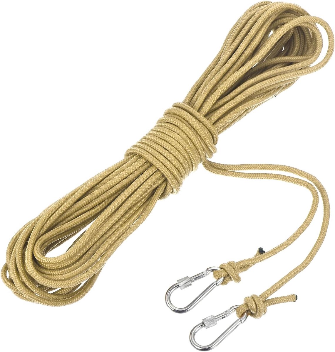 Ankertouw van gevlochten polypropyleen, kabel met haken, 1/4 inch, 66 m, drijvende spaken, nylon, voor anker, boten, zwembad, marine, kaki