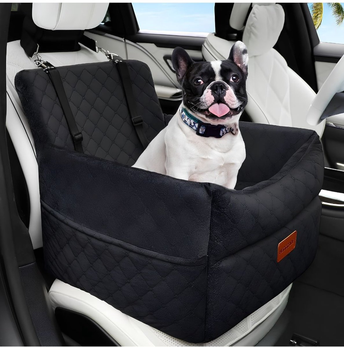 VALI® Hondenmand Auto - Hondenmand Auto Achterbank - Autostoel Hond - Voor Kleine Honden - Zwart - 53cm x 53cm x 48cm