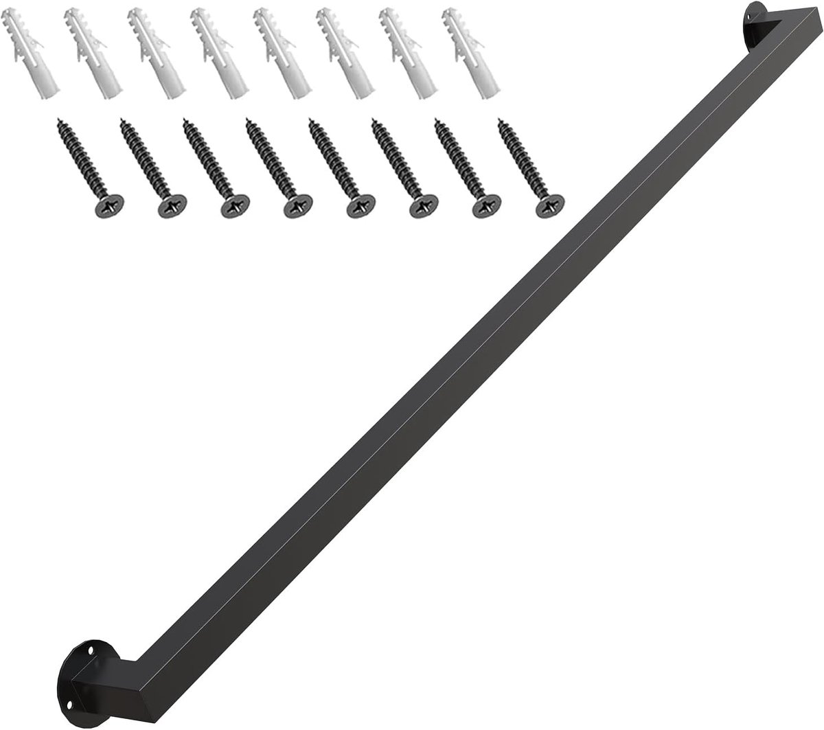 120cm Handloop voor trappen,Handloop Binnen Buiten | Veiligheidsgrenzen Deurgriep Trappenbanden Halter met houders - Komplettset