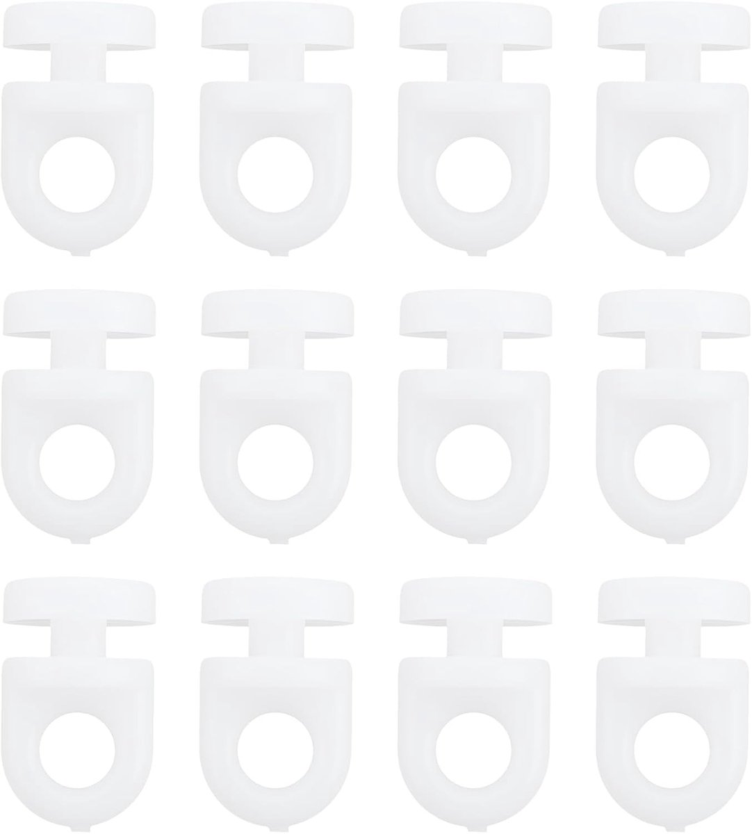 Store 100 stuks kunststof gordijnrail zweefvlieghaken 9,2 x 15 mm voor raamdeur douchegordijnen, wit