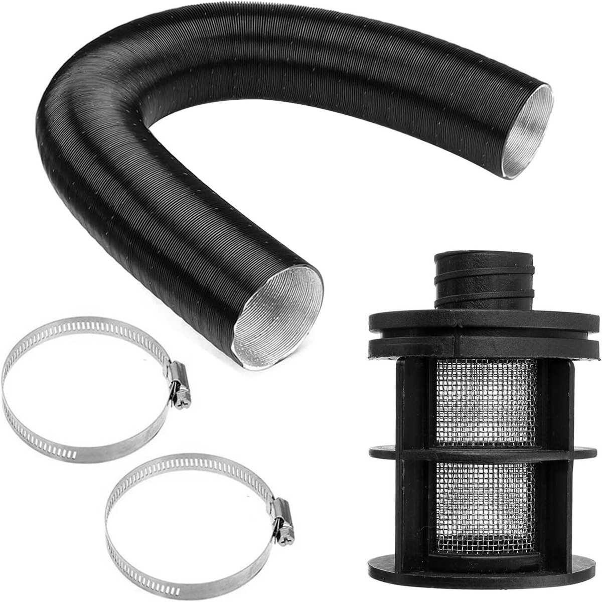 25 mm luchtaanzuigfilter, geluiddemper en aanzuigbuis met clip voor Webasto dieselverwarming, parkeerlucht-dieselverwarmingsset