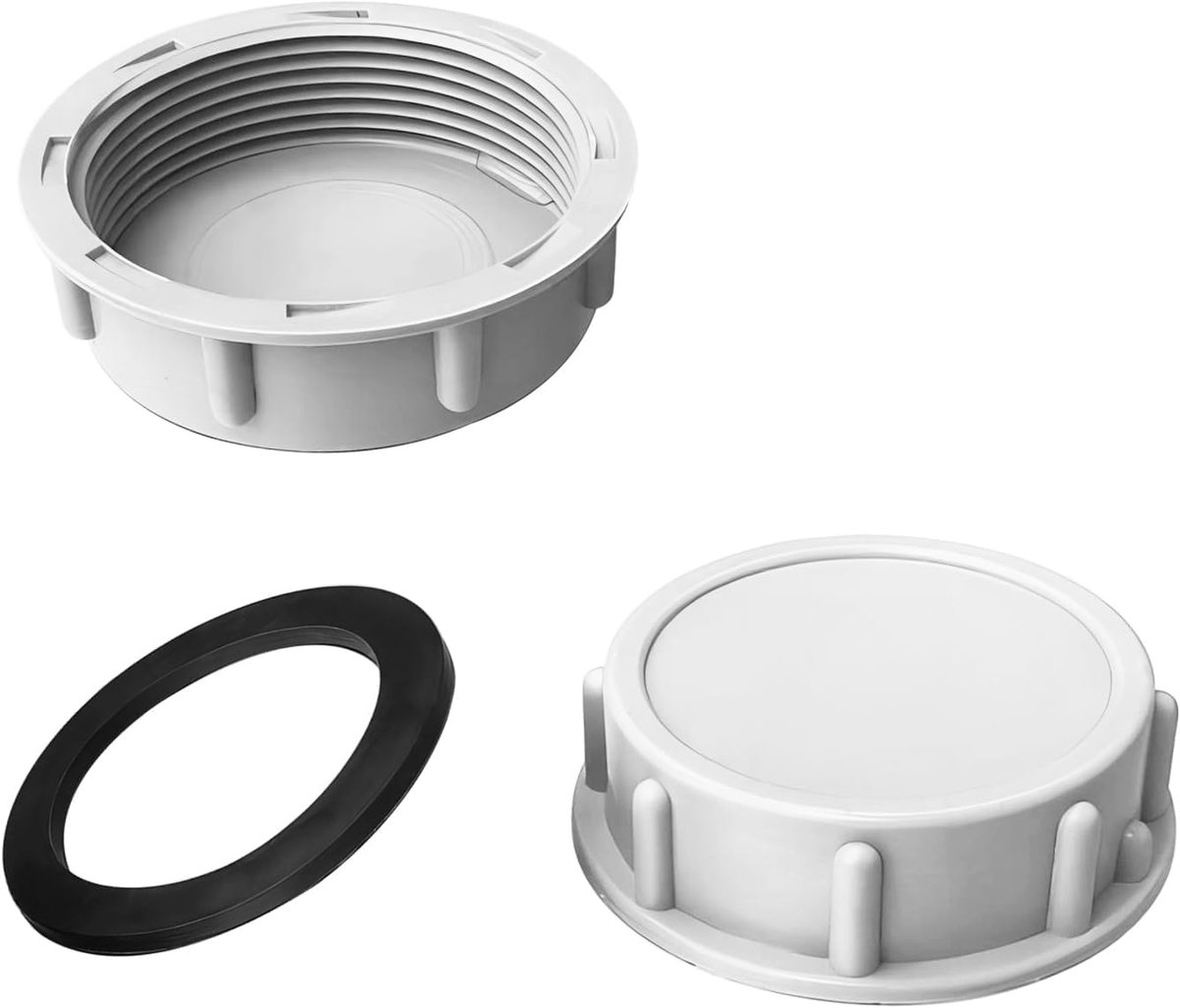 2 Pack Gootsteen Afvalpijp Blanking Cap Vrouwelijke Draad 54mm Pijp Cap G2 voor het Afdichten van Voegen & Buizen Einde, Grijs