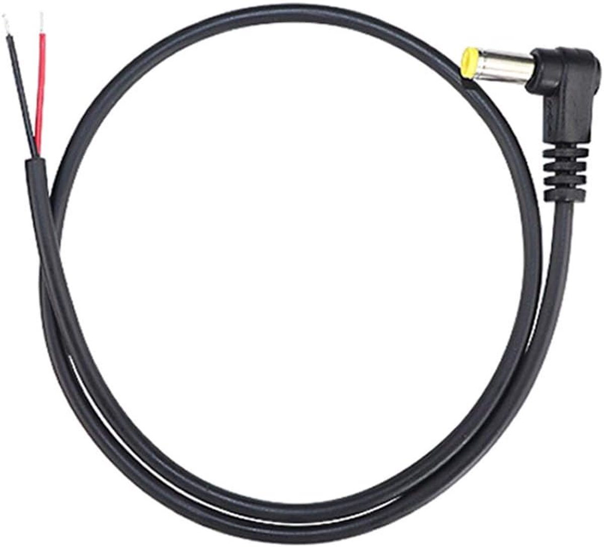 6 stuks 5,5 mm x 2,1 mm 90 graden rechte hoek DC mannelijke contactdoos blanke draad open einde netsnoer voor reparatie DC stroomkabel