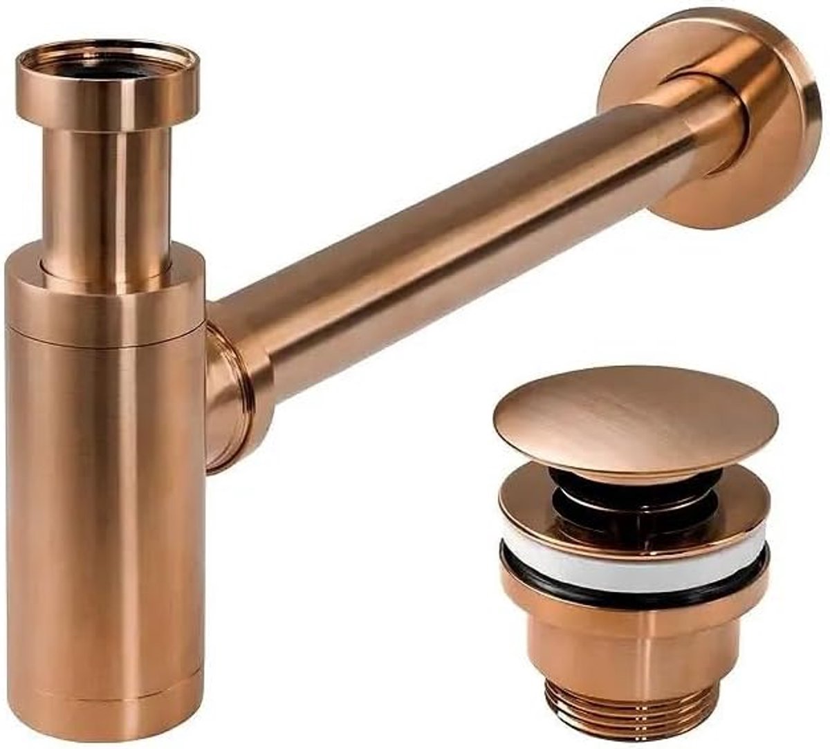 - De universele klik-klik plug - Geborsteld Koper - Messing - 33,5 x 7 x 21 cm