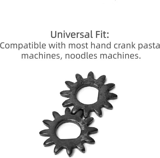 2 stuks zwart staal tandwiel 21 mm x 9 mm 12 tanden voor noodlemachine - Voor handmatige krukas Italiaanse pasta machine — afbeelding 3