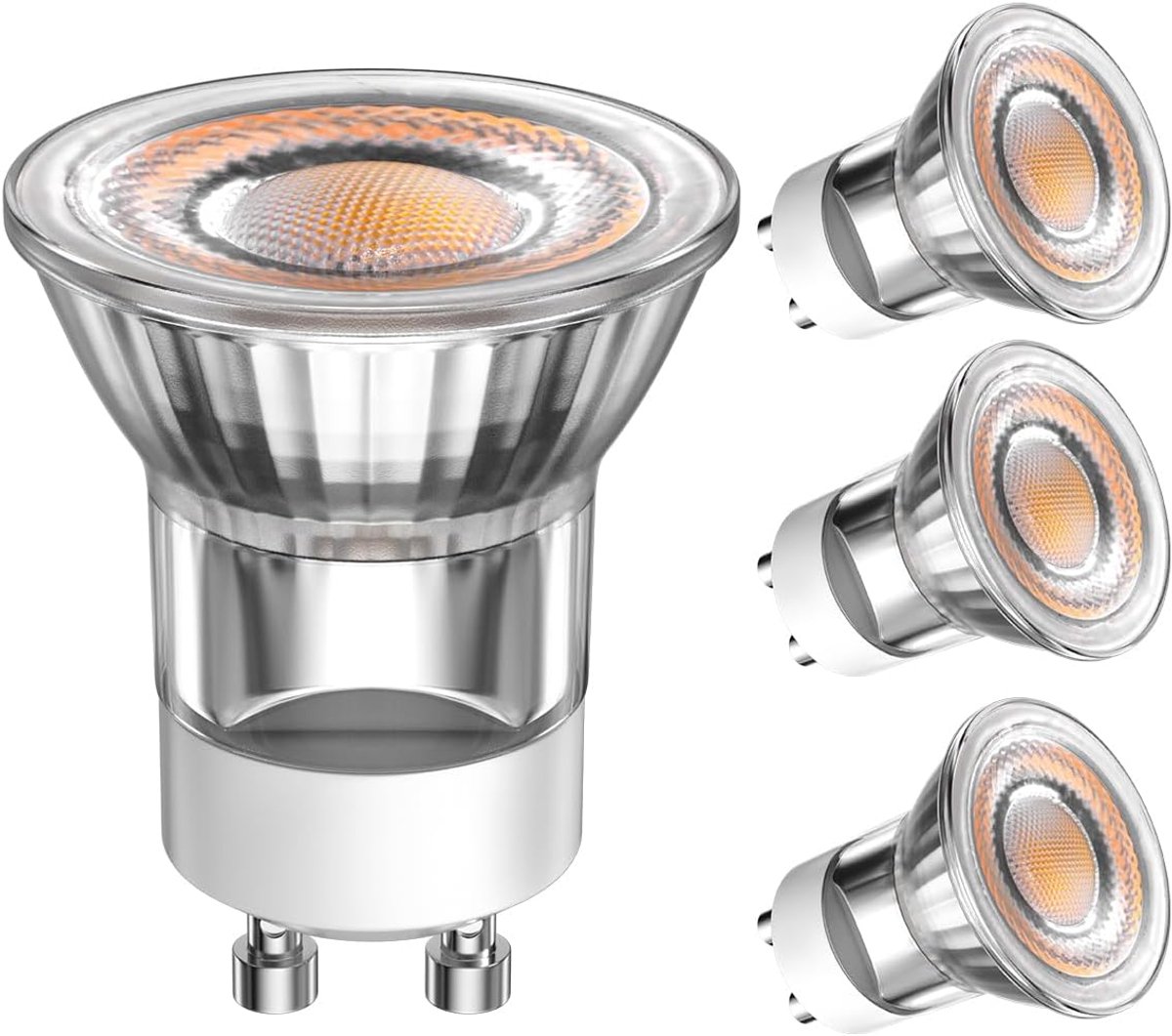 GU10 MR11, 2 W, warm wit 3000 K, mini-reflectorlamp 20 W, 230 V, 150 lm, LED-lamp GU10-35 mm, diameter 36°, brede lichtbundel voor de woonkamer, verpakking van 4 stuks