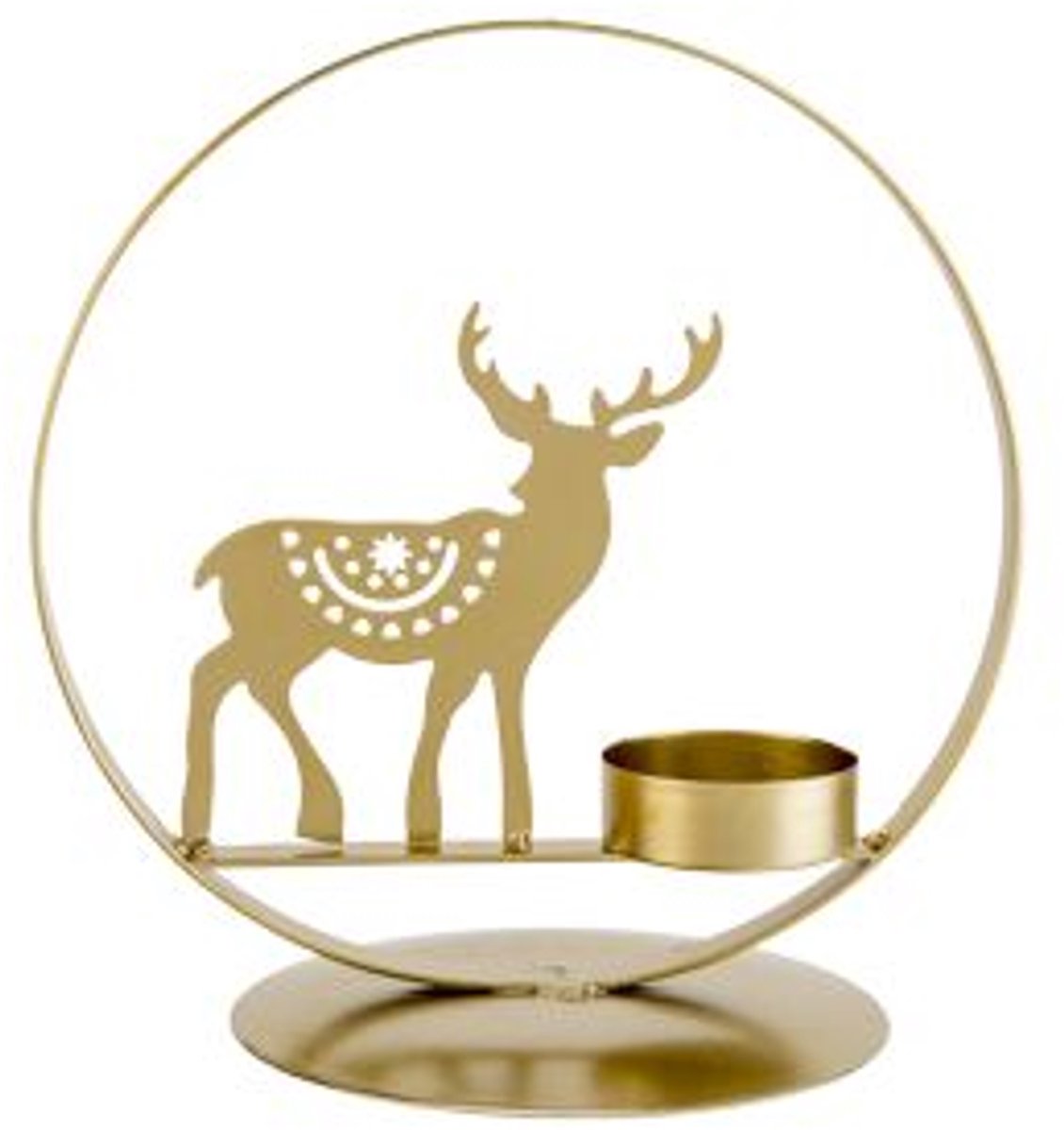 Cosy @ Home Theelichthouder Circle Deer Goud 15,5x1
